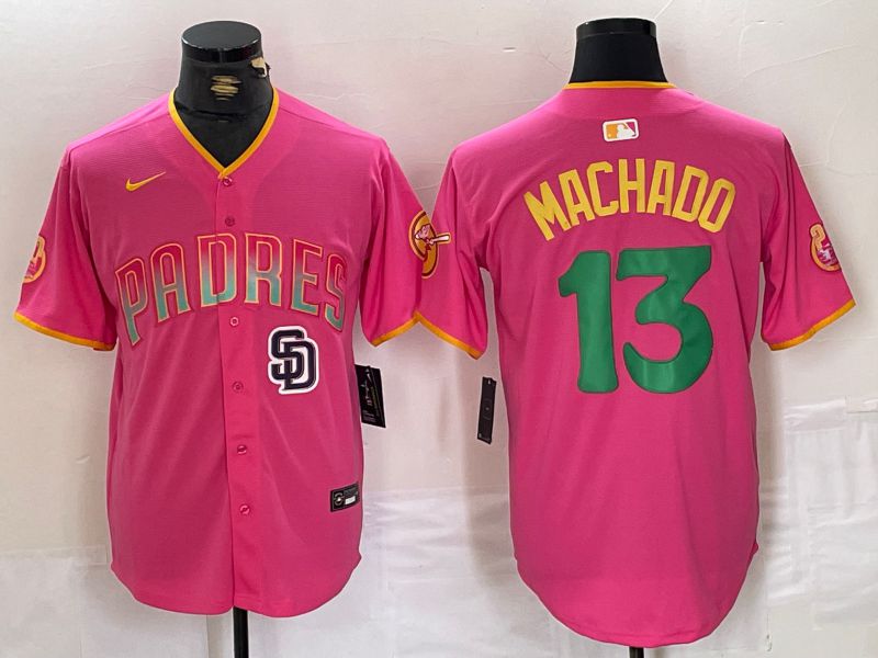 Men San Diego Padres 13 Machado Pink Jointly 2024 Nike MLB Jersey style 8